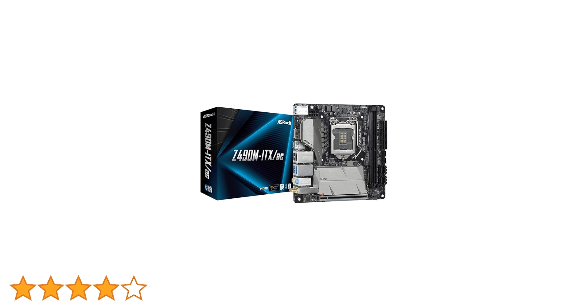 マザーボード ASRock Z490M-ITX/ac ASRock Z490M-ITX/ac 10th Gen Mini ITX MB, 2.5GbE LAN, WIFI, BT